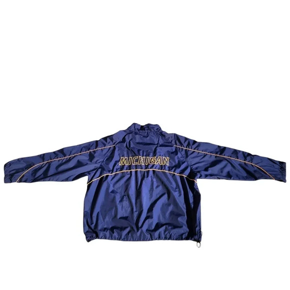 Vintage Red Oak Michigan Wolverines Windbreaker XXL Pullover Quarter Zip Blue - Picture 6 of 11